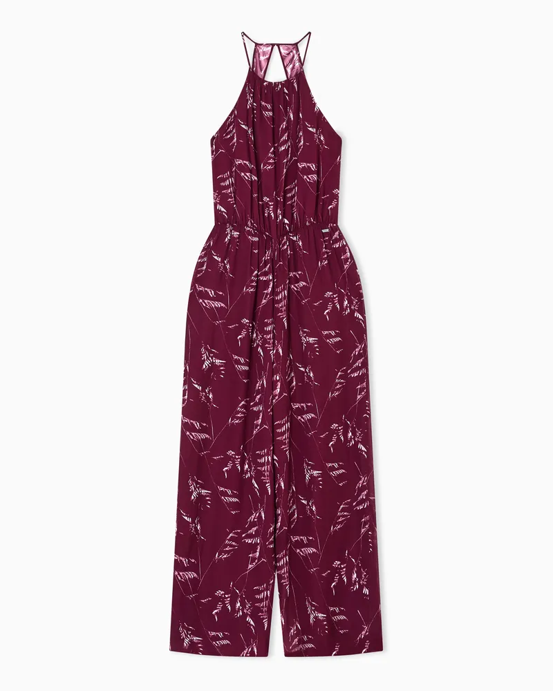 Armani Exchange Chiffon-Jumpsuit mit Blätterprint Gemustert