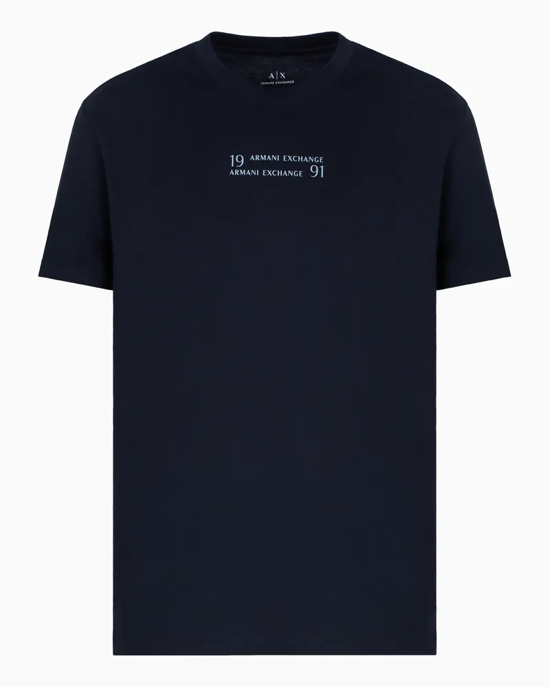 Armani Exchange T-Shirt im Regular Fit mit Logo-Schriftzug Marineblau