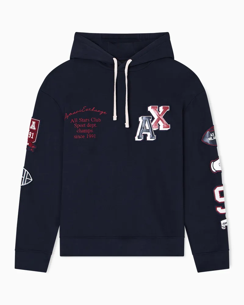 Armani Exchange Hoodie mit Patch Marineblau