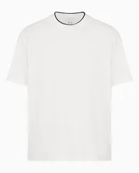 Armani Exchange T-shirt mit Normaler Passform und Asv-kontrast-rundhalsausschnitt Weiss