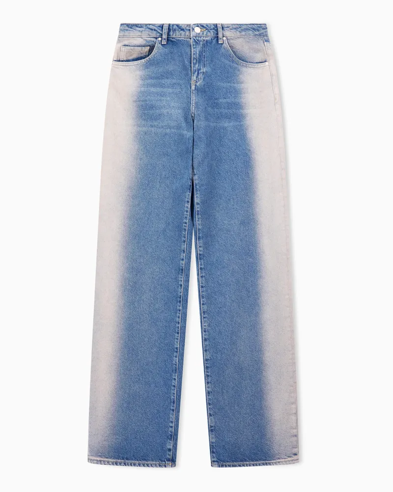 Armani Exchange Jeans mit niedriger Leibhöhe und lockerer Passform in Schattierungen Blau