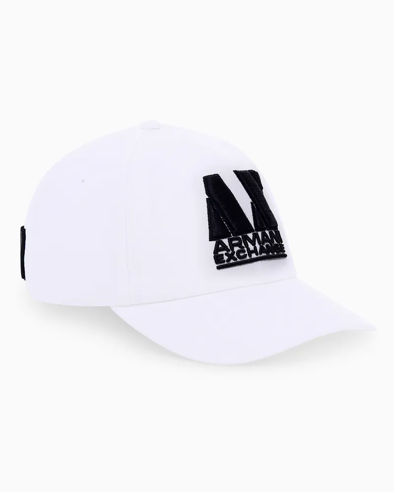 Armani Exchange Klassische Baseballkappe aus Baumwolltwill mit Stickerei 