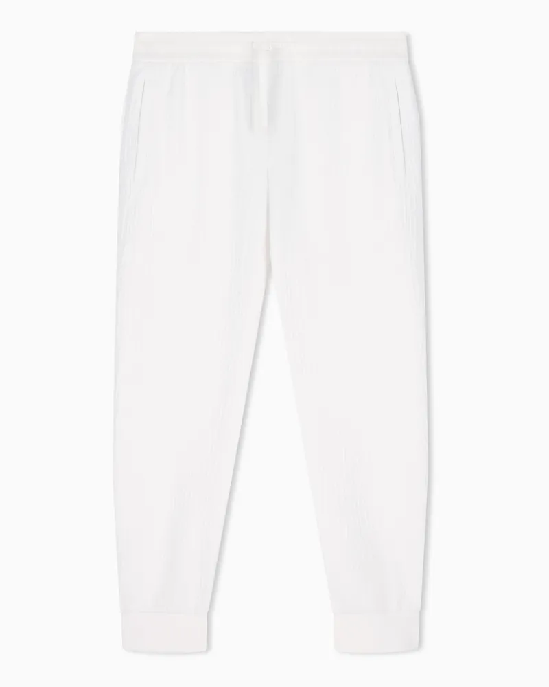 Armani Exchange Hose im Regular Fit aus elastischem Jacquard-Jersey Weiß