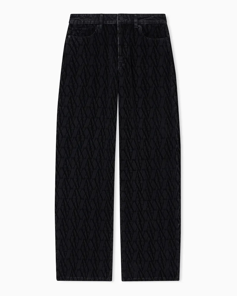 Armani Exchange Relaxed Fit Jeans mit Used-Effekt Schwarz