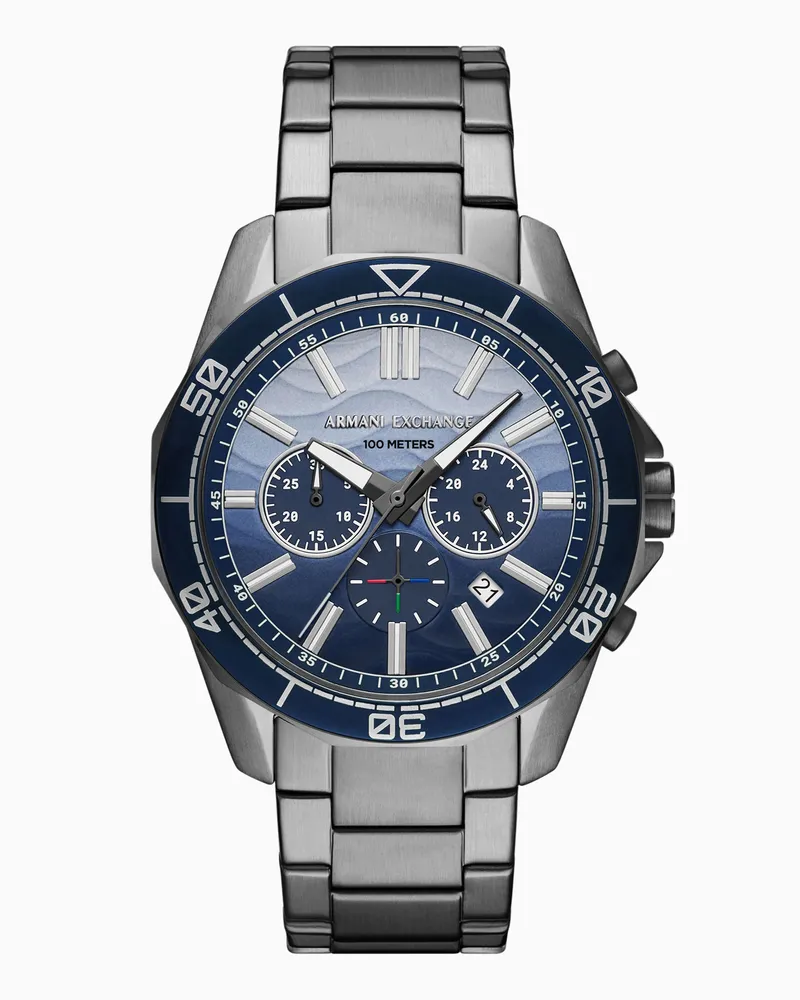 Armani Exchange Anthrazitfarbener Chronograph aus Edelstahl Mehrfarbig