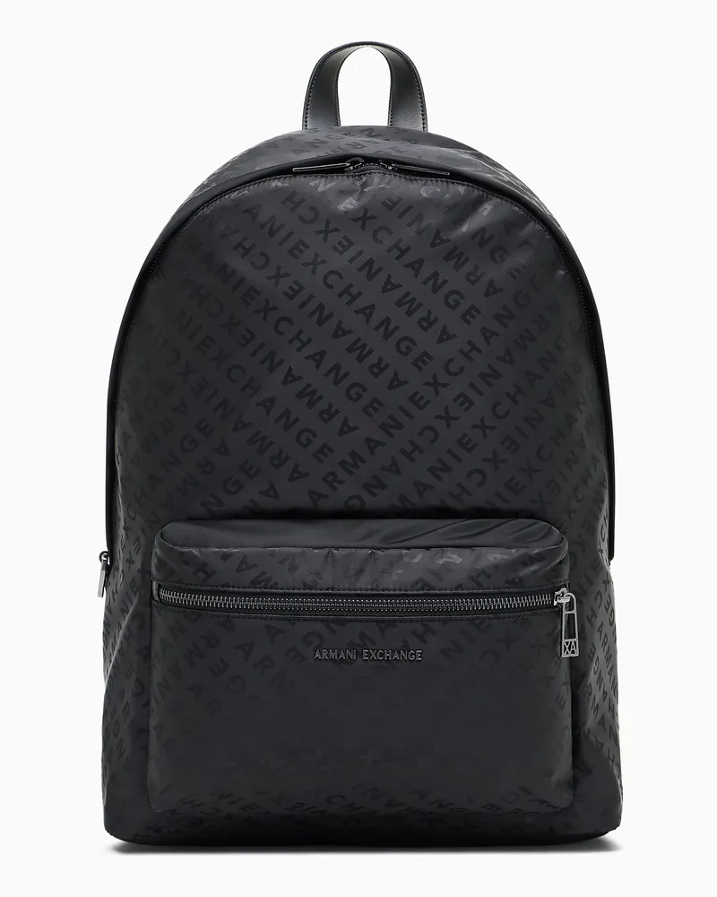 Armani Exchange Rucksack mit Allover-Logo Schwarz