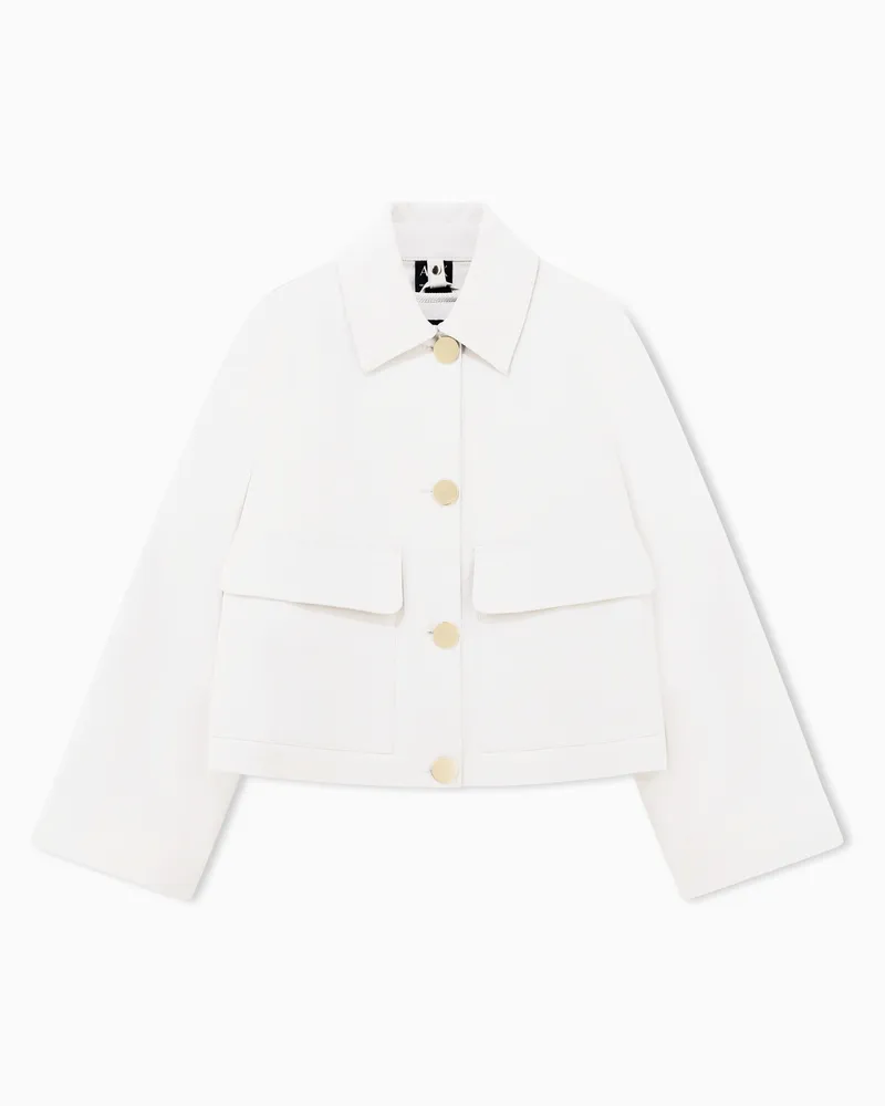 Armani Exchange Blouson aus Bio Baumwolltwill mit Stretch und Pfirsicheffekt Beige