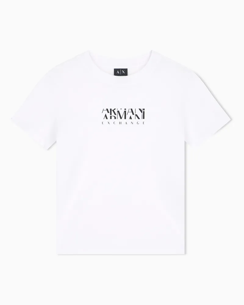 Armani Exchange T-Shirt im Oversize-Fit aus Baumwolljersey mit Logo Weiß
