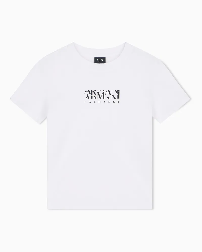Armani Exchange T-Shirt im Oversize-Fit aus Baumwolljersey mit Logo Weiß