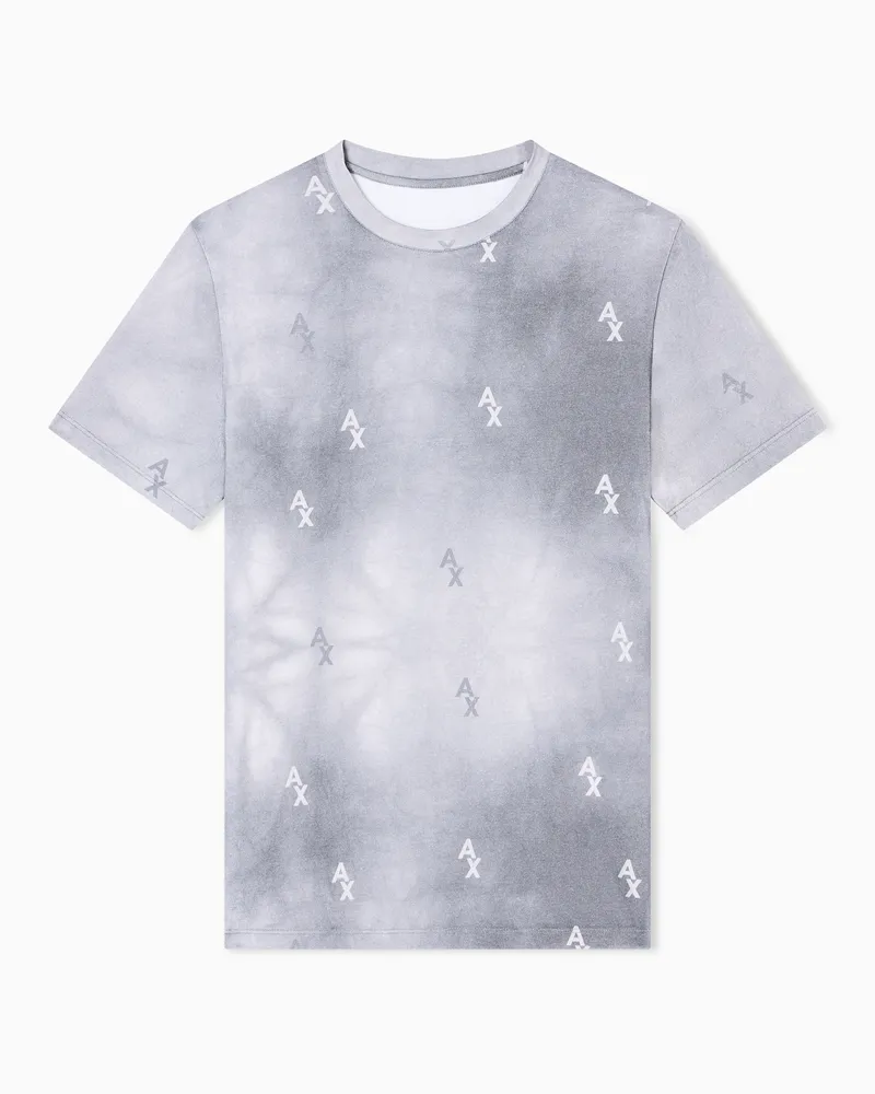 Armani Exchange T-Shirt mit normaler Passform und Farbverlaufsdruck Grau
