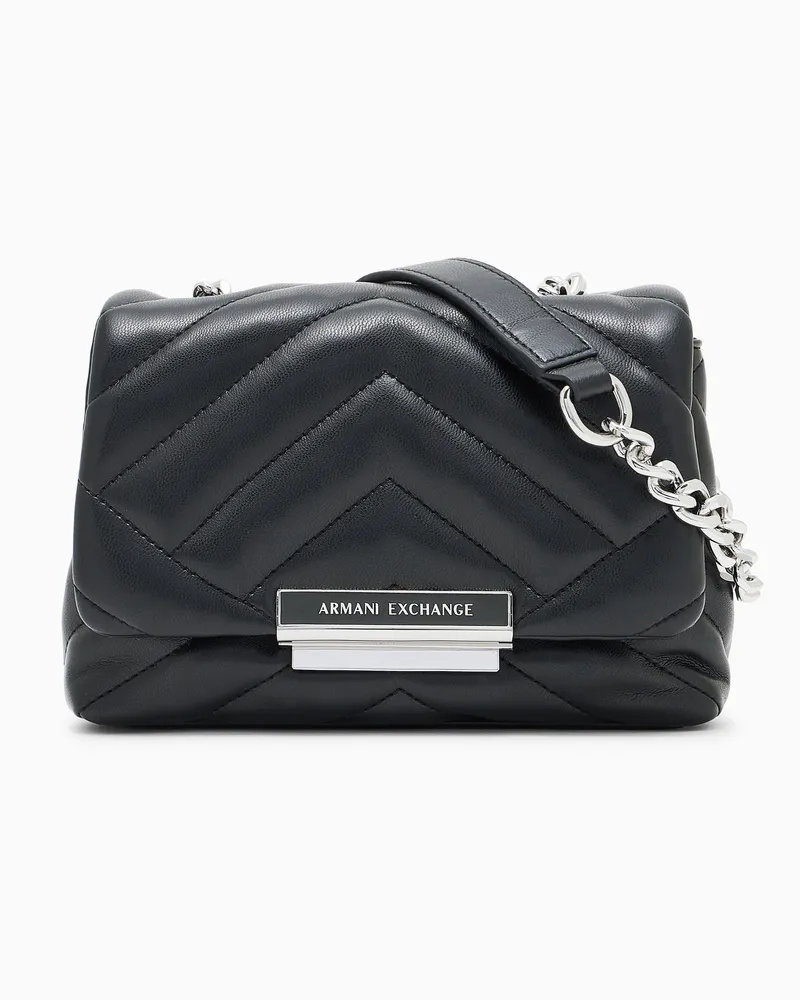 Armani Exchange Kleine Umhängetasche mit Matelassé-Verarbeitung Schwarz