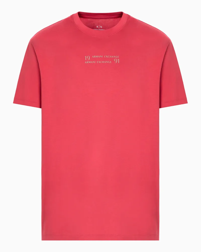 Armani Exchange T-Shirt im Regular Fit mit Logo-Schriftzug Rot