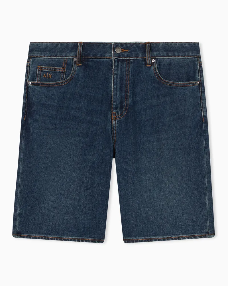 Armani Exchange Bequeme, hellblaue Denim-Shorts Blau