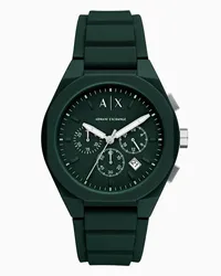 Armani Exchange Grüner Chronograph mit Silikonarmband Grün