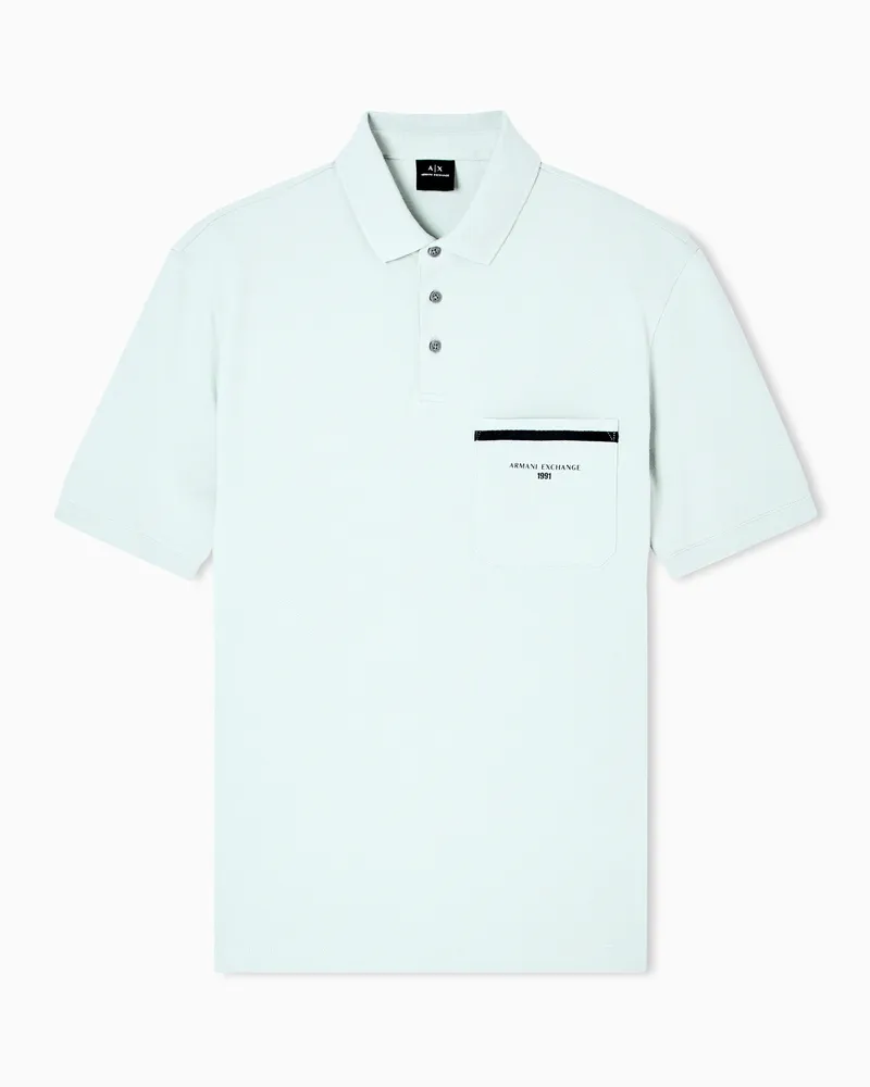Armani Exchange Regular-Piqué-Poloshirt mit Tasche Grün