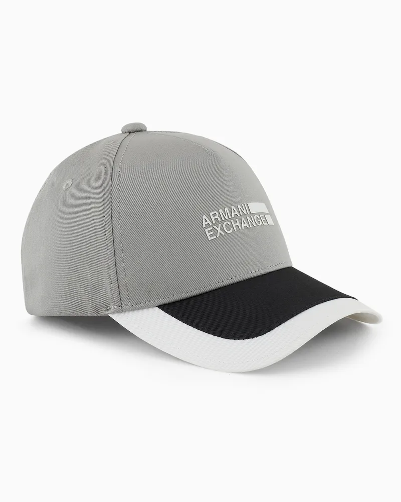 Armani Exchange Mütze im Colorblock-Design mit Logo Grau