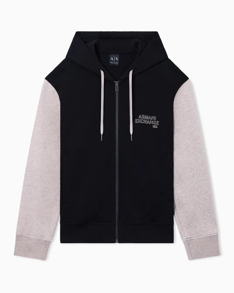 Armani Exchange Zip-up cotton sweatshirt Schwarz