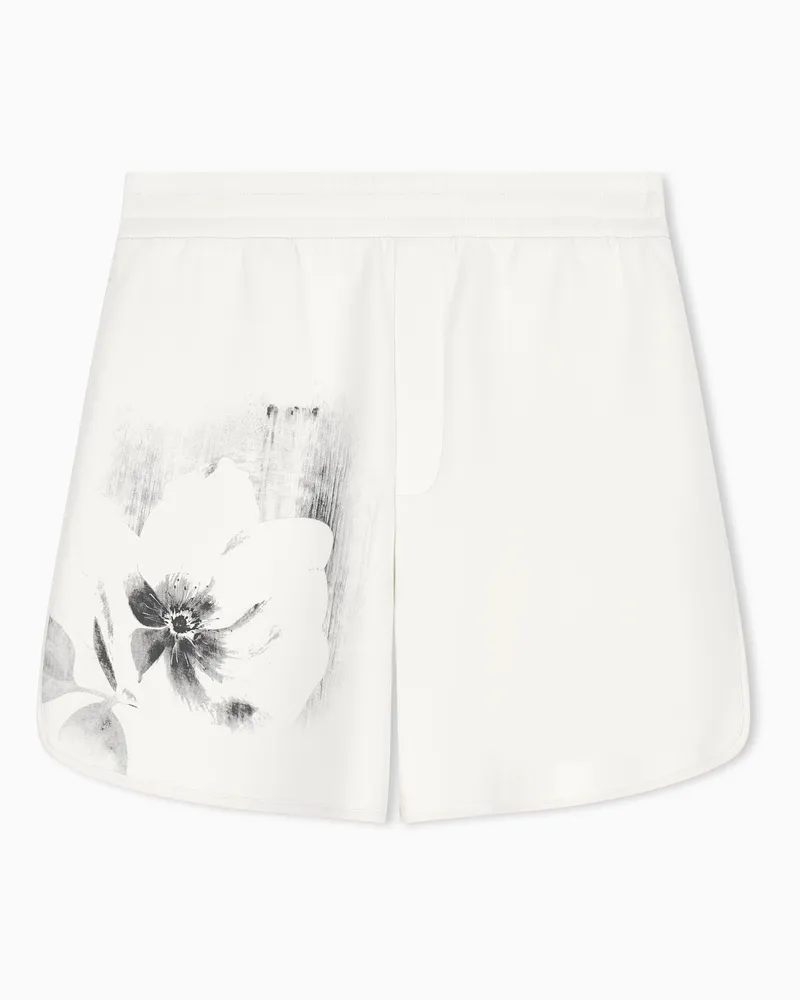 Armani Exchange Shorts Regular Fit aus Baumwolljersey Weiß