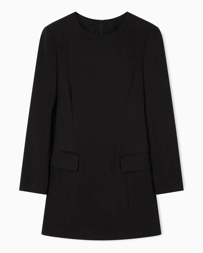 Armani Exchange Kurzes ausgestelltes Kleid Schwarz