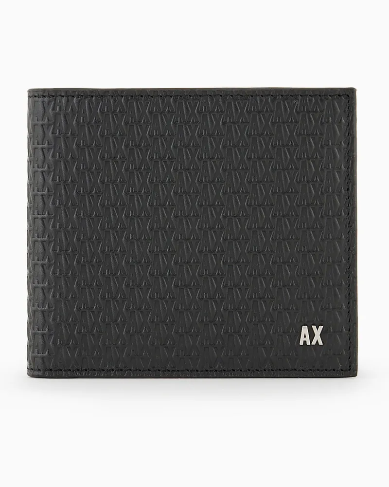 Armani Exchange Buch-Geldbörse aus Leder Schwarz