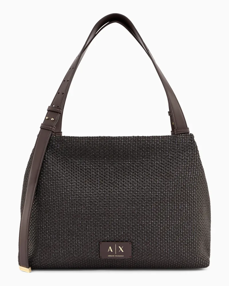 Armani Exchange Structured mini shoulder bag Braun