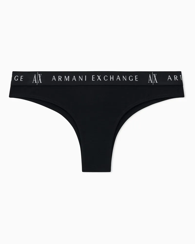 Armani Exchange Slip aus Stretch-Baumwolle Schwarz