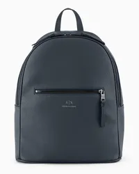 Armani Exchange Halbstarrer Rucksack mit Außentasche Marineblau