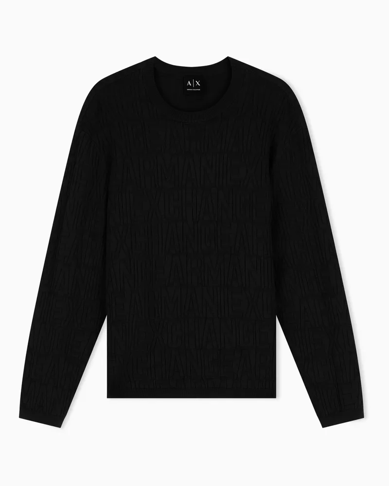 Armani Exchange Pullover regularer Schnitt aus Viskose und Polyamid Marineblau