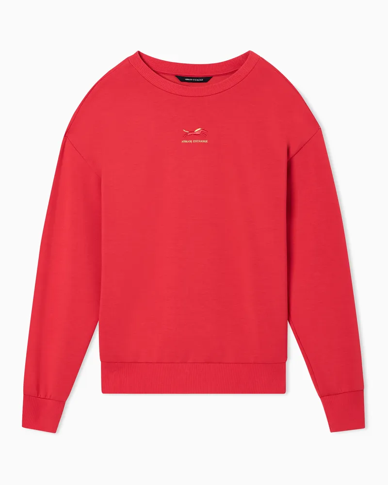 Armani Exchange Sweatshirt in mixed fabric Rot