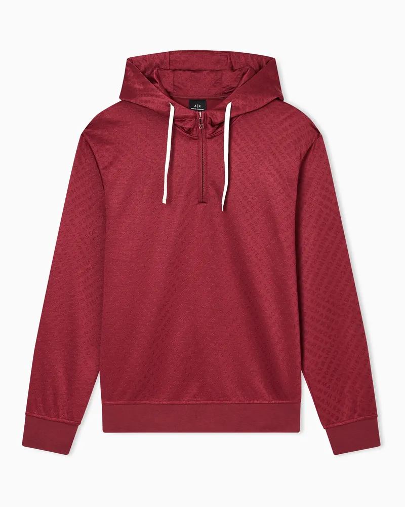 Armani Exchange Kapuzenpullover mit Mikrostruktur Rot