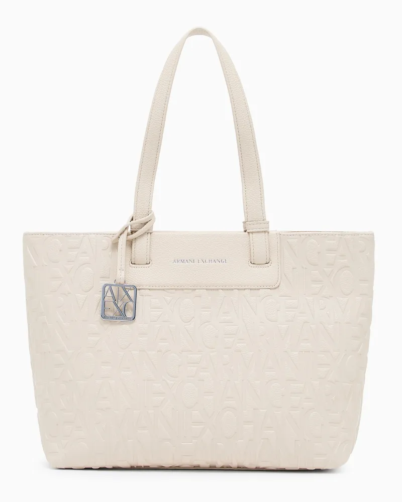 Armani Exchange Shopper-Tasche mit Allover-Logo Beige