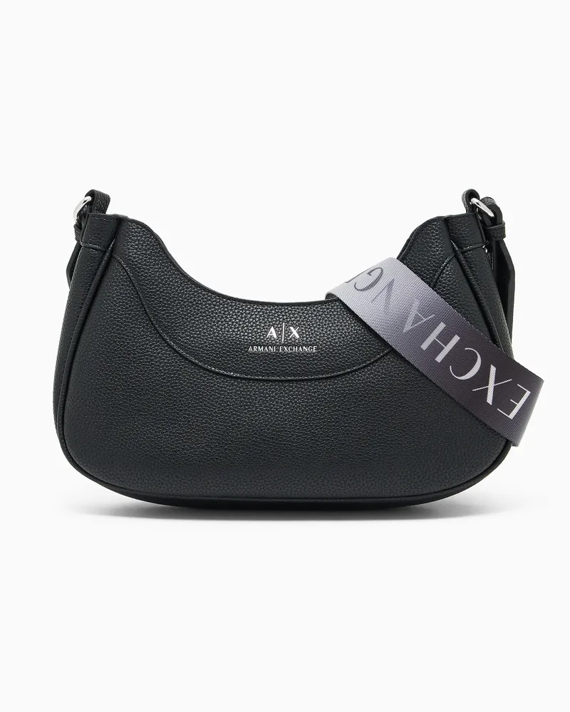 Armani Exchange Geformte Hobo-Tasche Schwarz