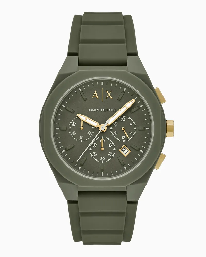 Armani Exchange Chronograph aus grünem Silikon Mehrfarbig