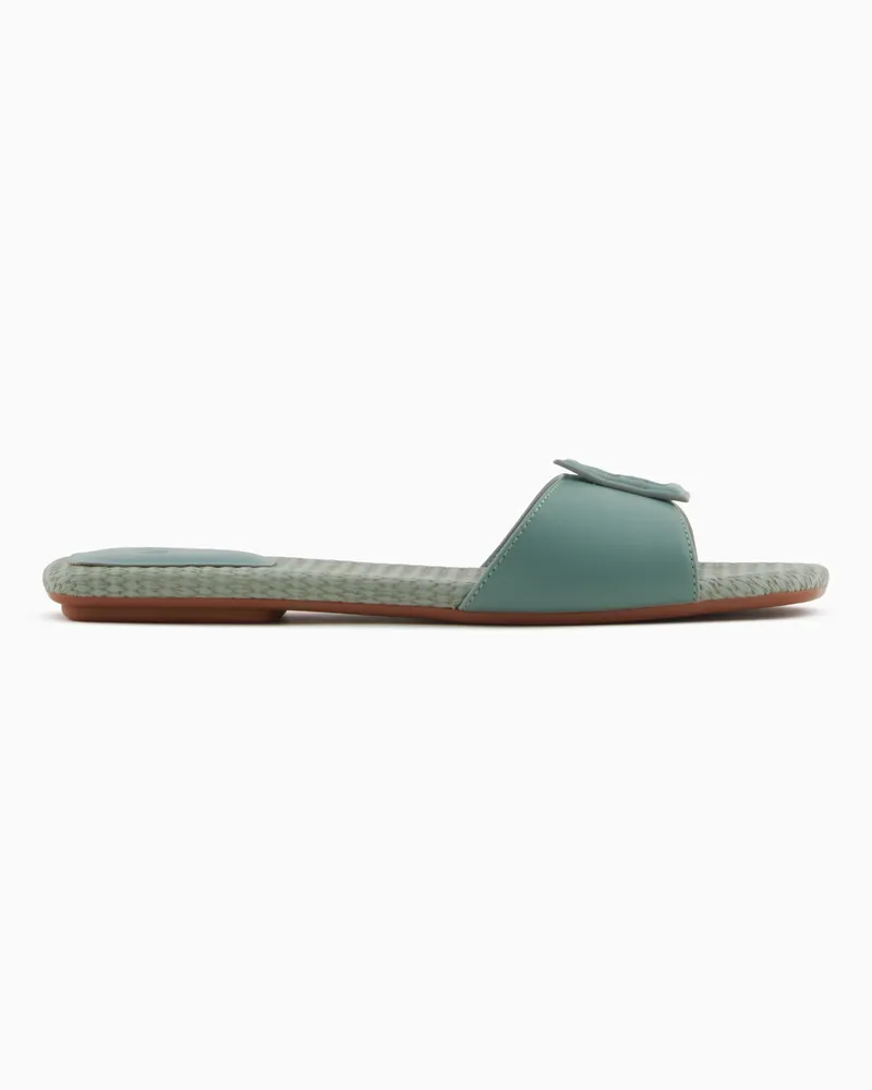 Armani Exchange Slipper mit Band und Logo Grün