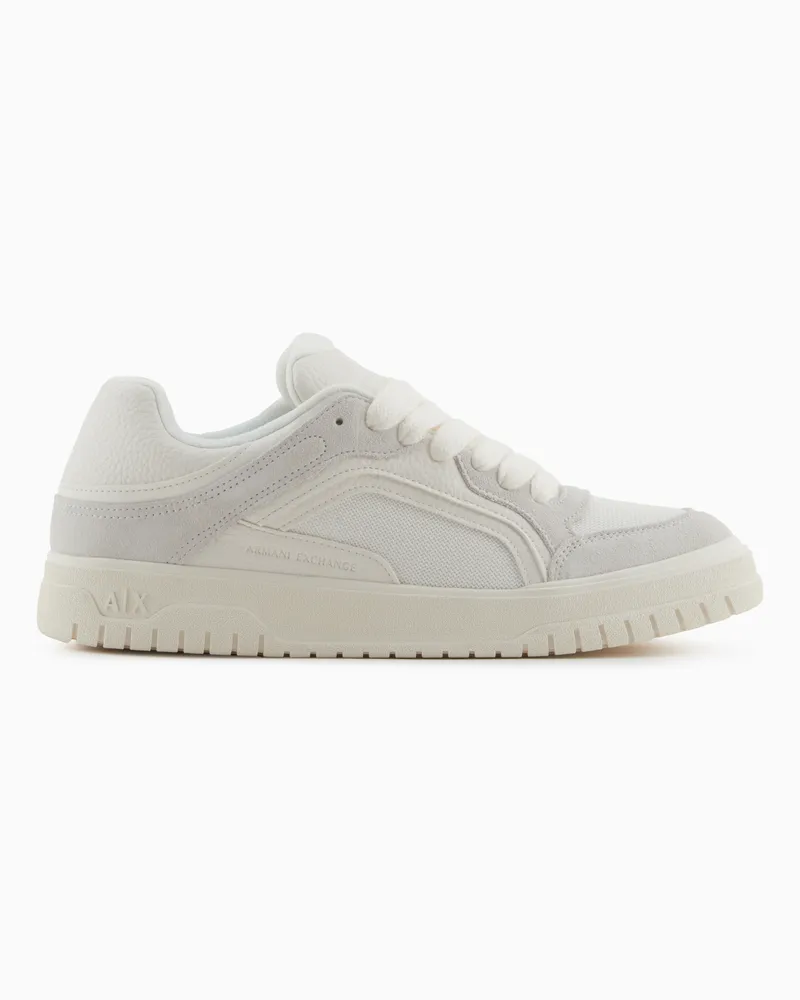 Armani Exchange Oversized-Sneaker mit kontrastierenden Einsätzen Weiß