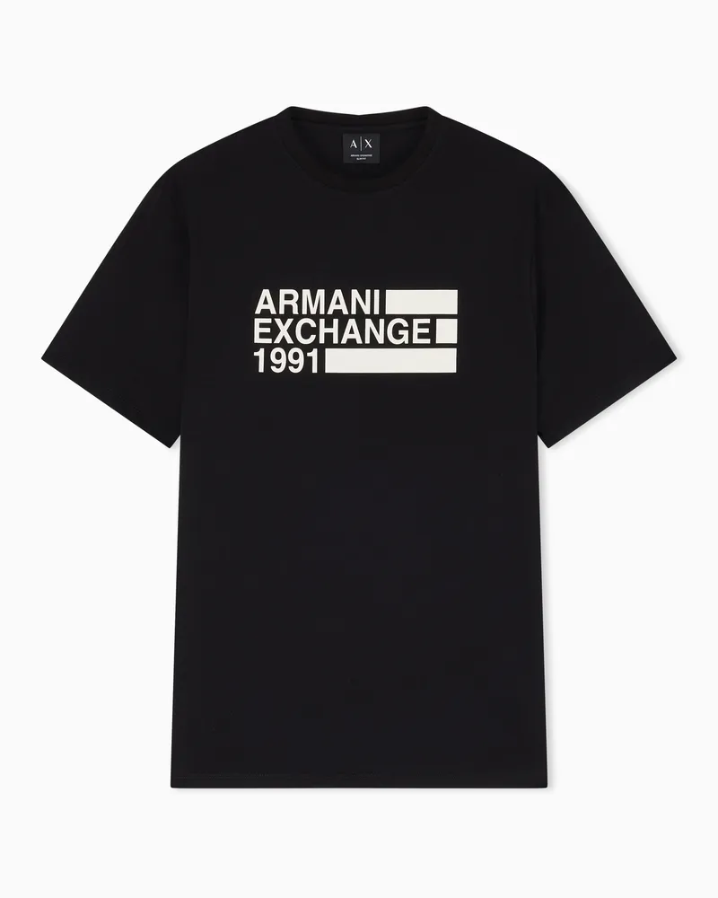 Armani Exchange Slim Fit T-shirt in Classic Cotton Jersey Schwarz