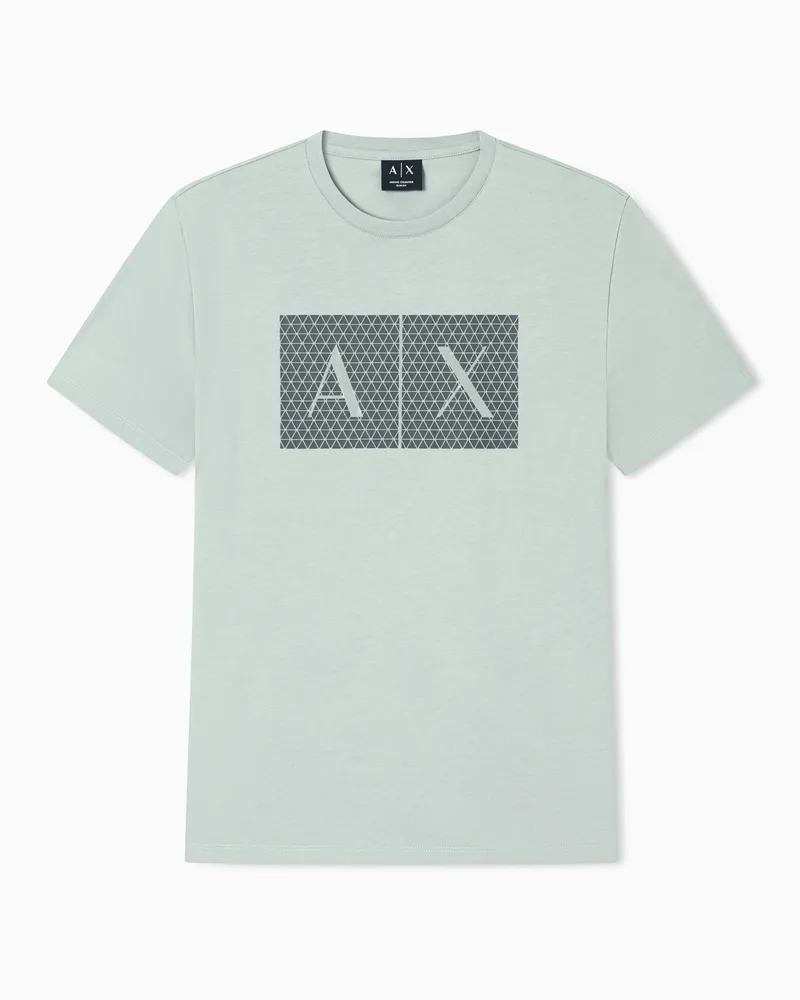 Armani Exchange Schmal geschnittenes Jersey-T-Shirt mit Logo Grün