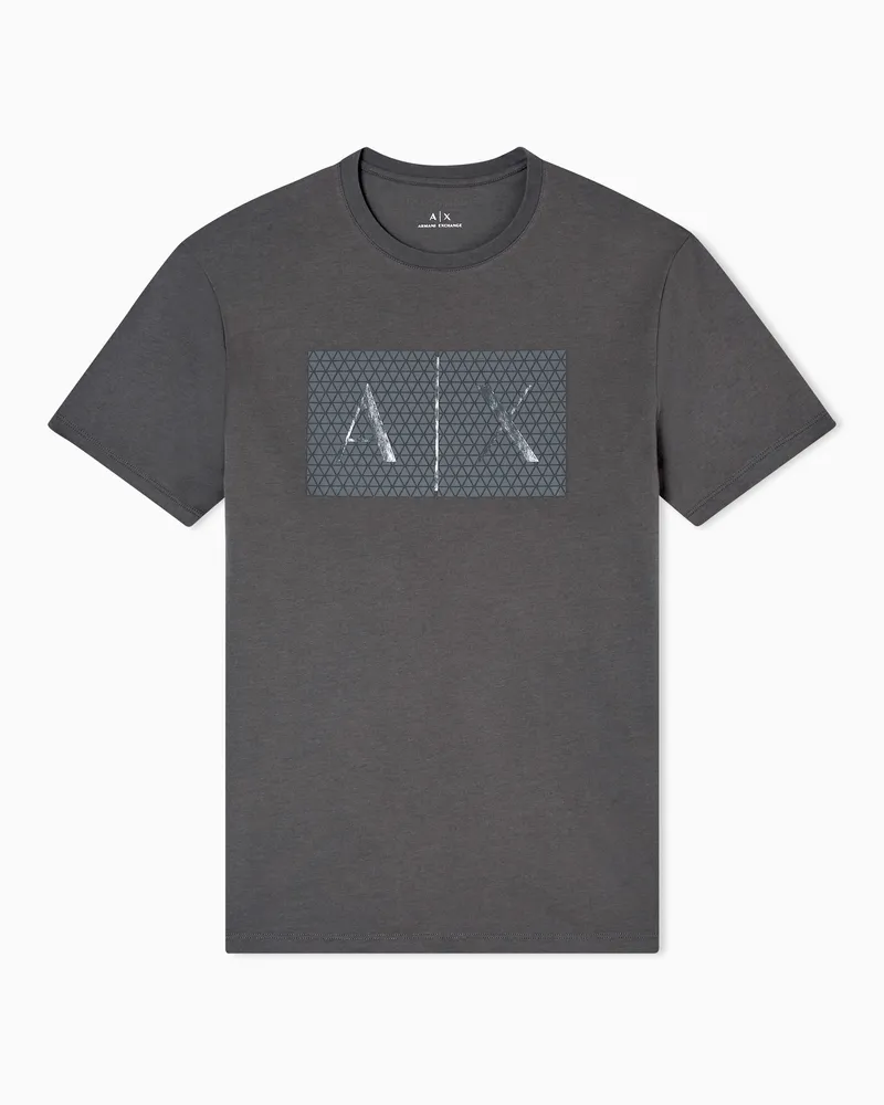 Armani Exchange Schmal geschnittenes Jersey-T-Shirt mit Logo Grün