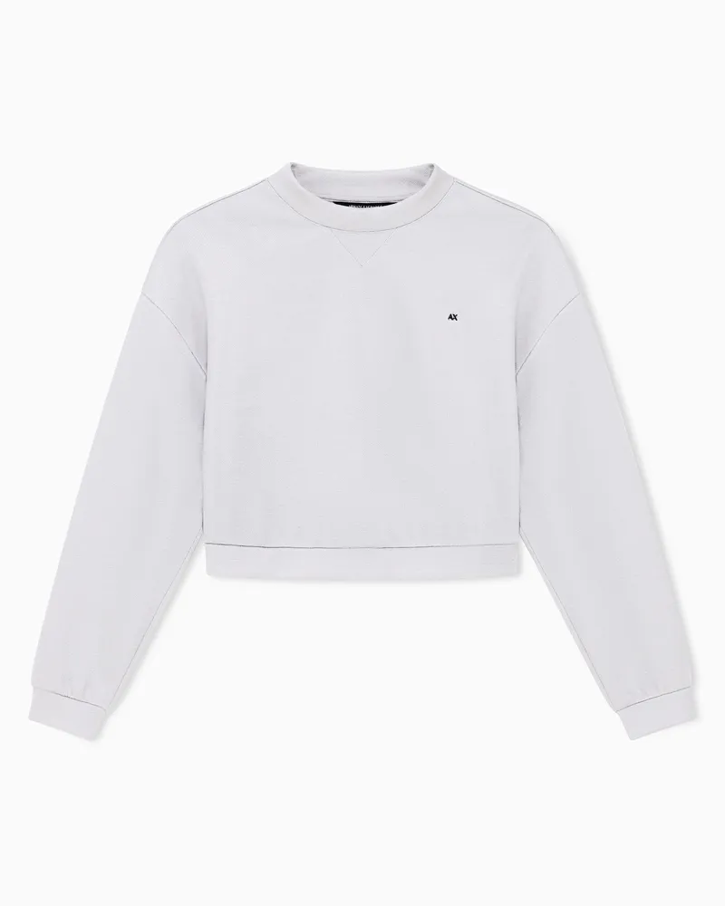 Armani Exchange Sweatshirt aus einem Stretch-Jersey mit Rundhalsausschnitt Grau