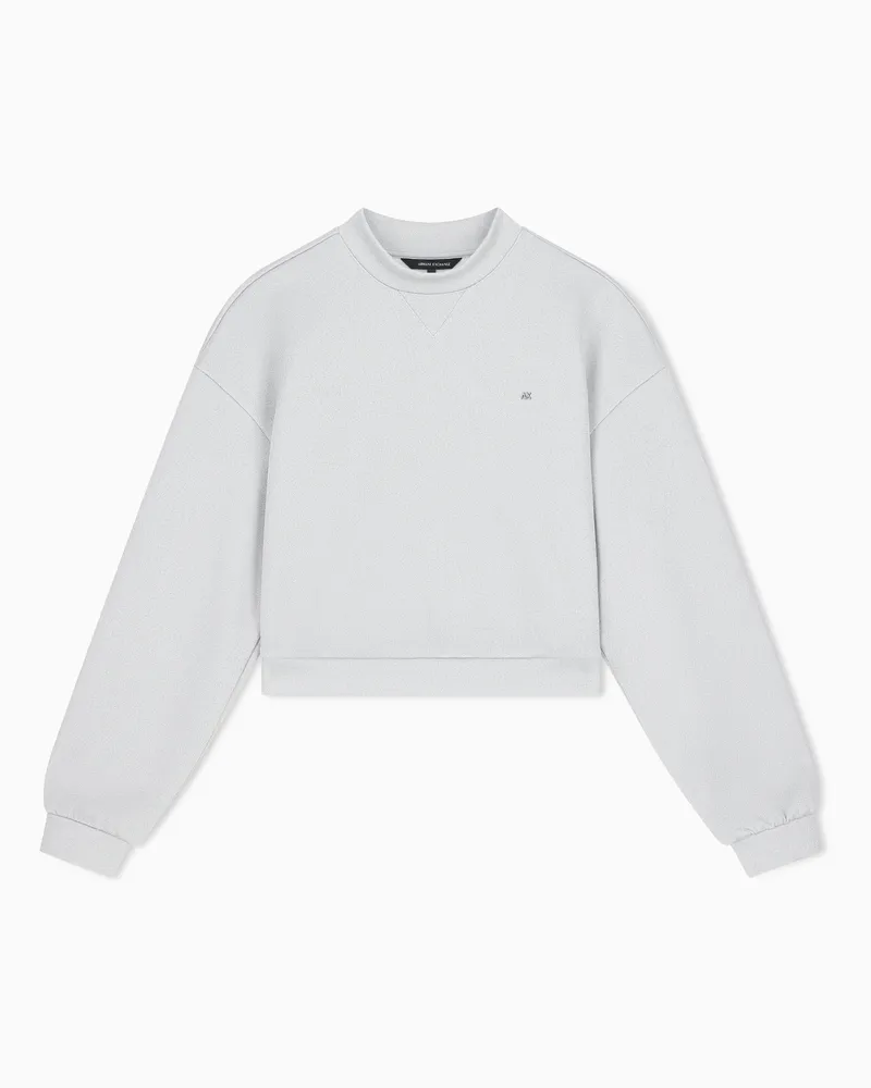 Armani Exchange Sweatshirt aus einem Stretch-Jersey mit Rundhalsausschnitt Grau