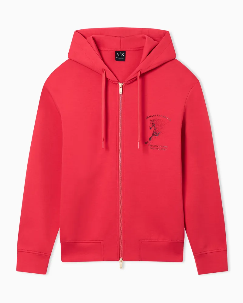 Armani Exchange Stretch bonded cotton sweatshirt Rot