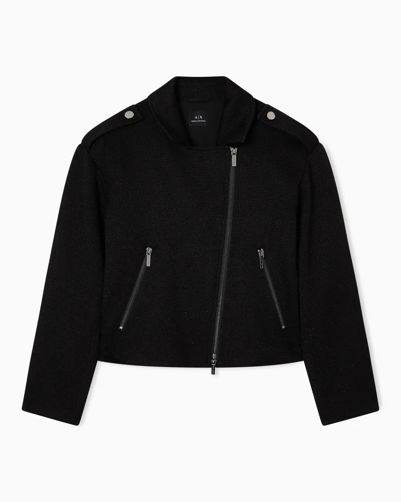 Armani Exchange Bikerjacke aus Stoff Schwarz