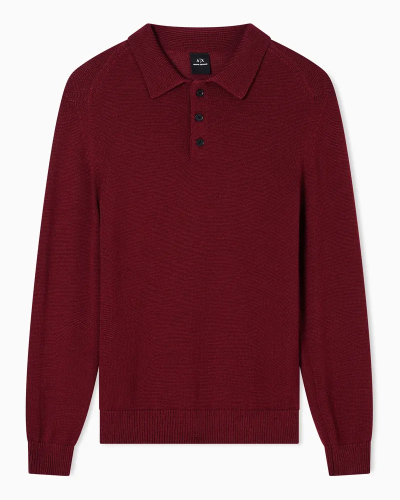 Armani Exchange Poloshirt aus Wolle und Baumwolle Rot