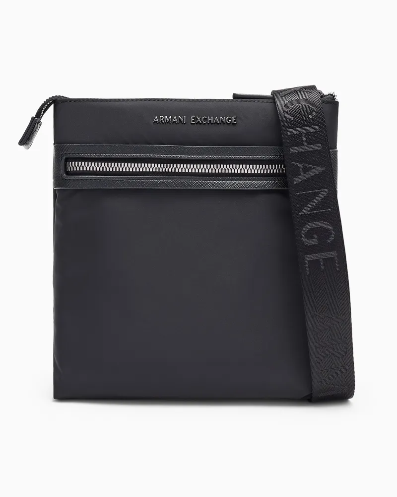 Armani Exchange Flache Umhängetasche Up for Party mit Frontreißverschluss Schwarz