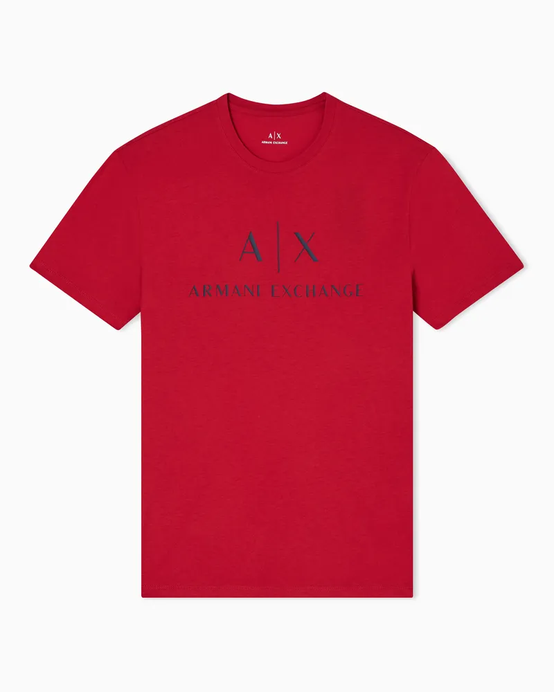 Armani Exchange Slim-Fit-Jersey-T-Shirt mit Logo Rot