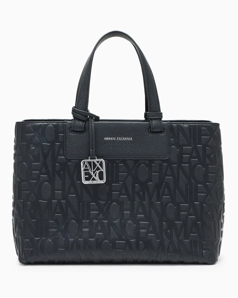 Armani Exchange Handtasche mit Allover-Logo Schwarz