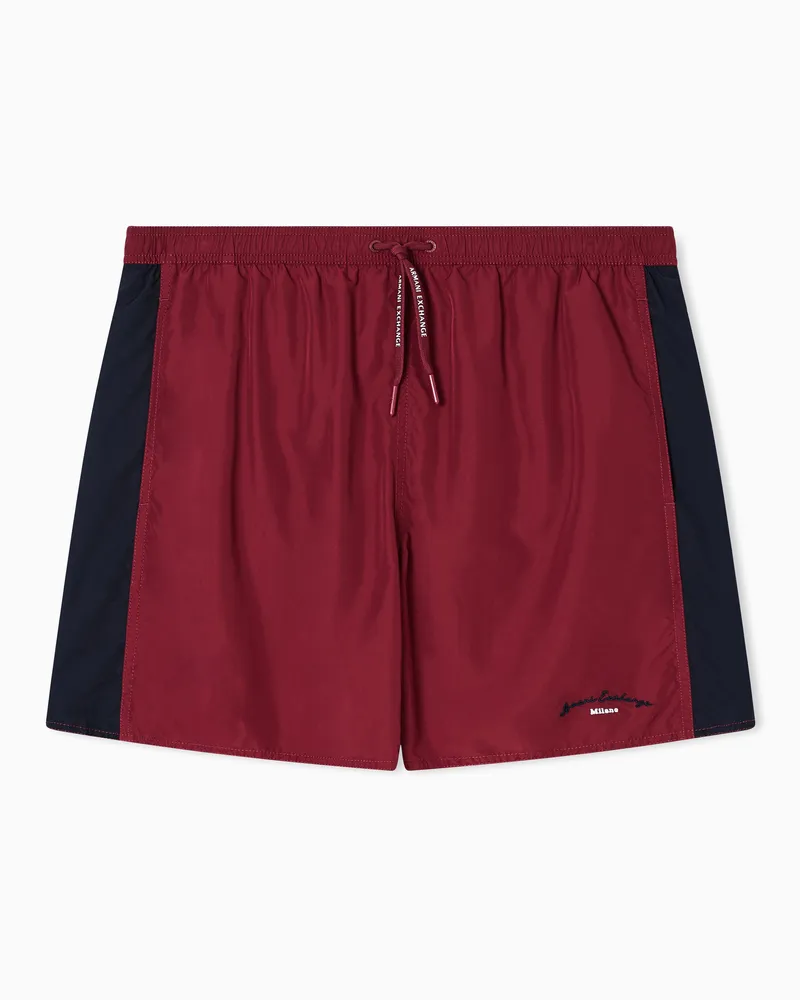 Armani Exchange Zweifarbiges Boxerkostüm Rot