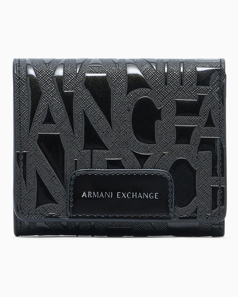 Armani Exchange Geldbörse mit goldenem Logo Schwarz
