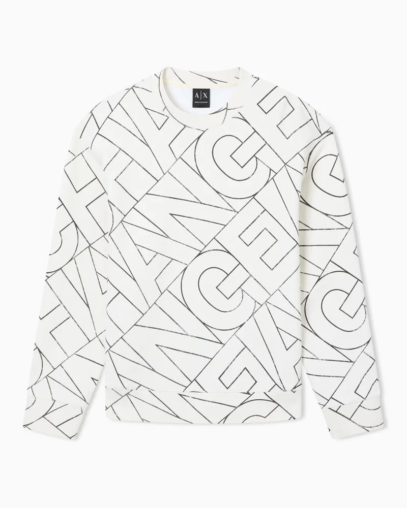 Armani Exchange Cotton French terry sweatshirt Weiß