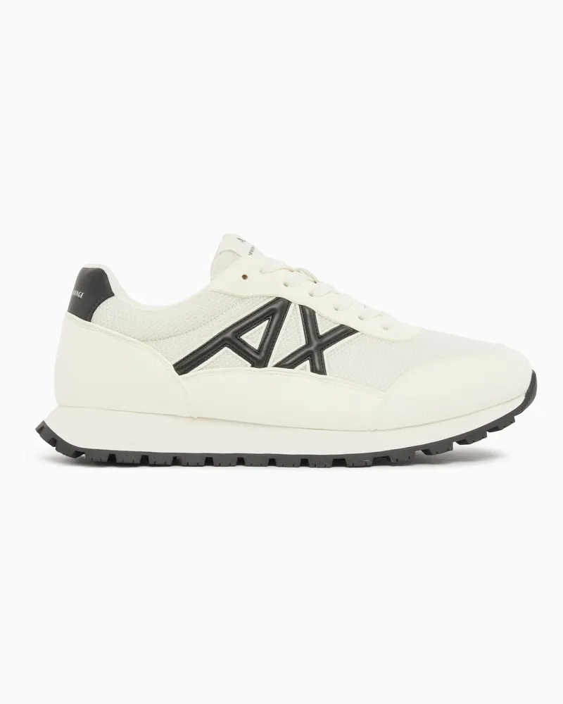 Armani Exchange Sneaker aus Mesh mit Schnürung und robuster Gummisohle Weiß